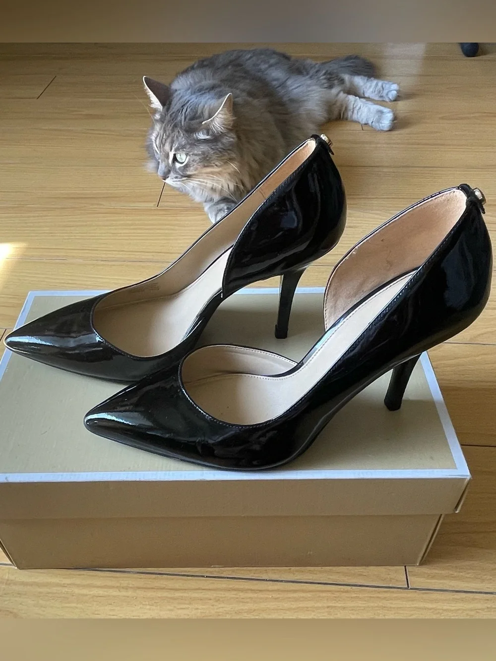 Michael Kors Black Patent Pointed D'Orsay Heels